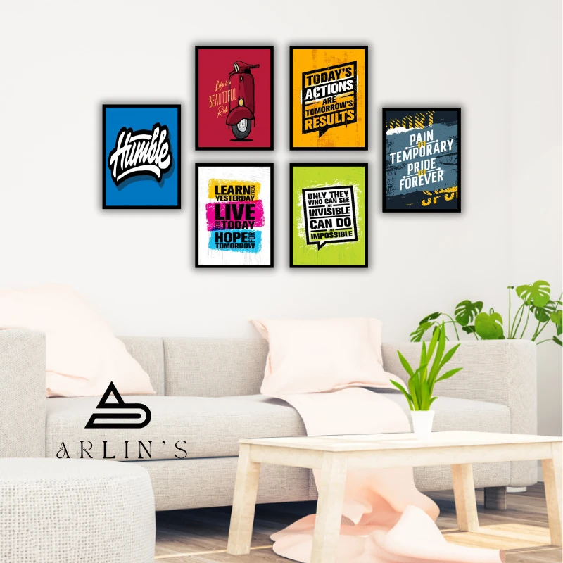 Motivational Quate frame set-6 pcs