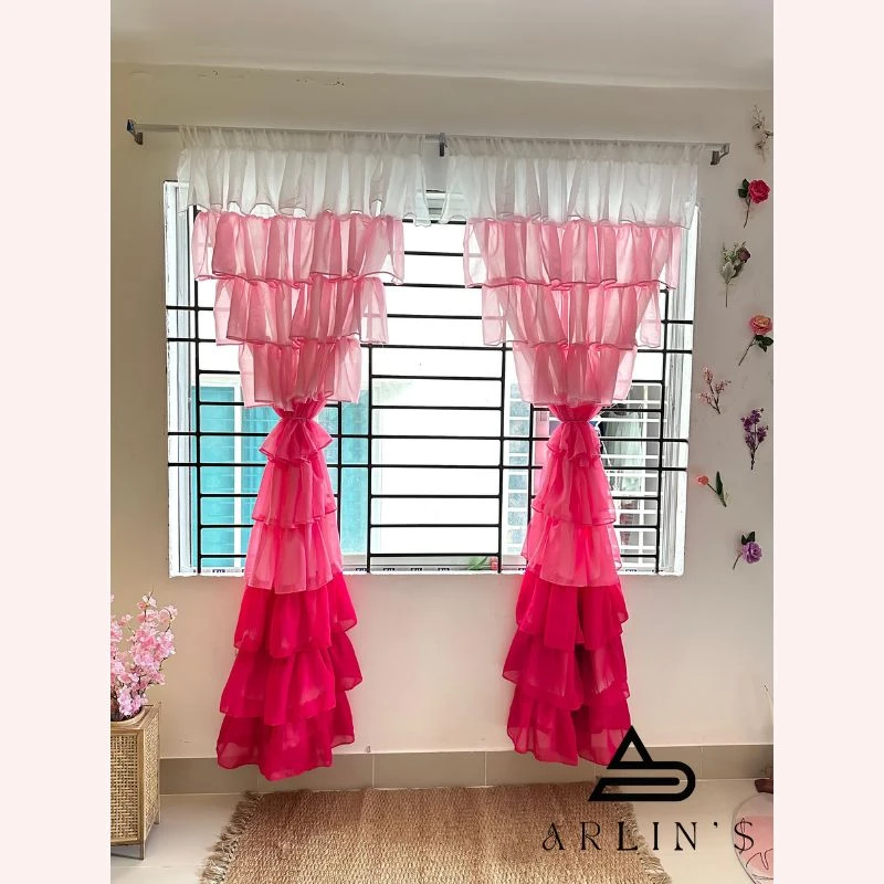 Ruffle Curtain pink shades