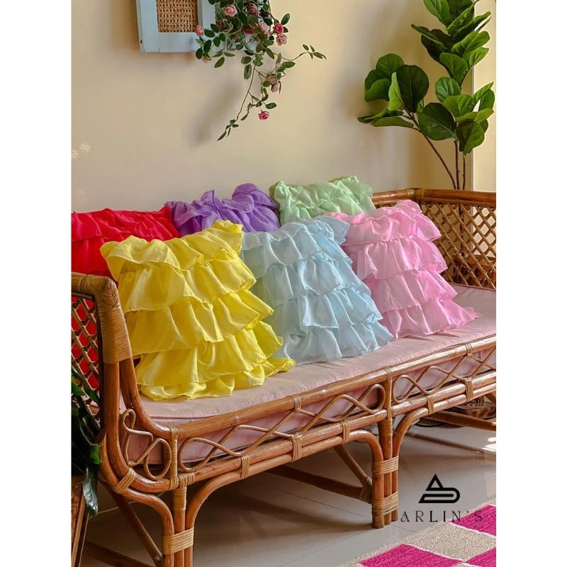 6 pcs ruffle cushion cover combo