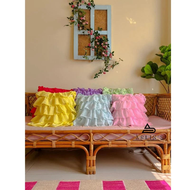 6 pcs ruffle cushion cover combo
