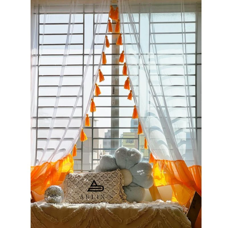 half ruffle with tassels curtain - Image 3