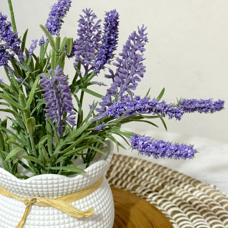White small Vase with lavender