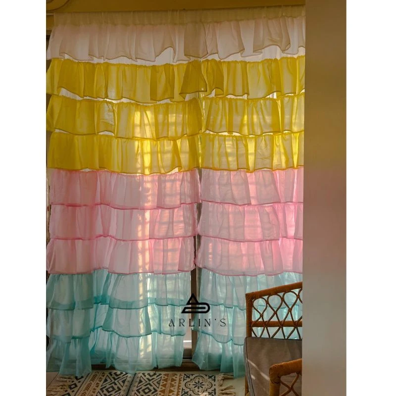 Ruffle Curtain White soft colorful