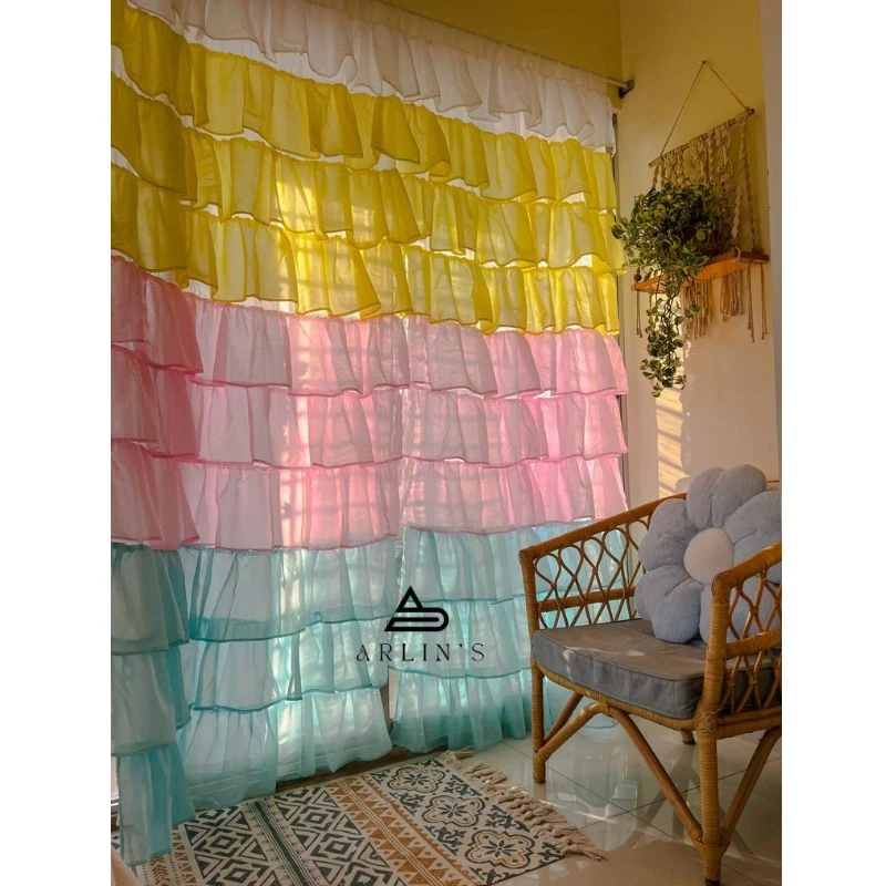 Ruffle Curtain White soft colorful