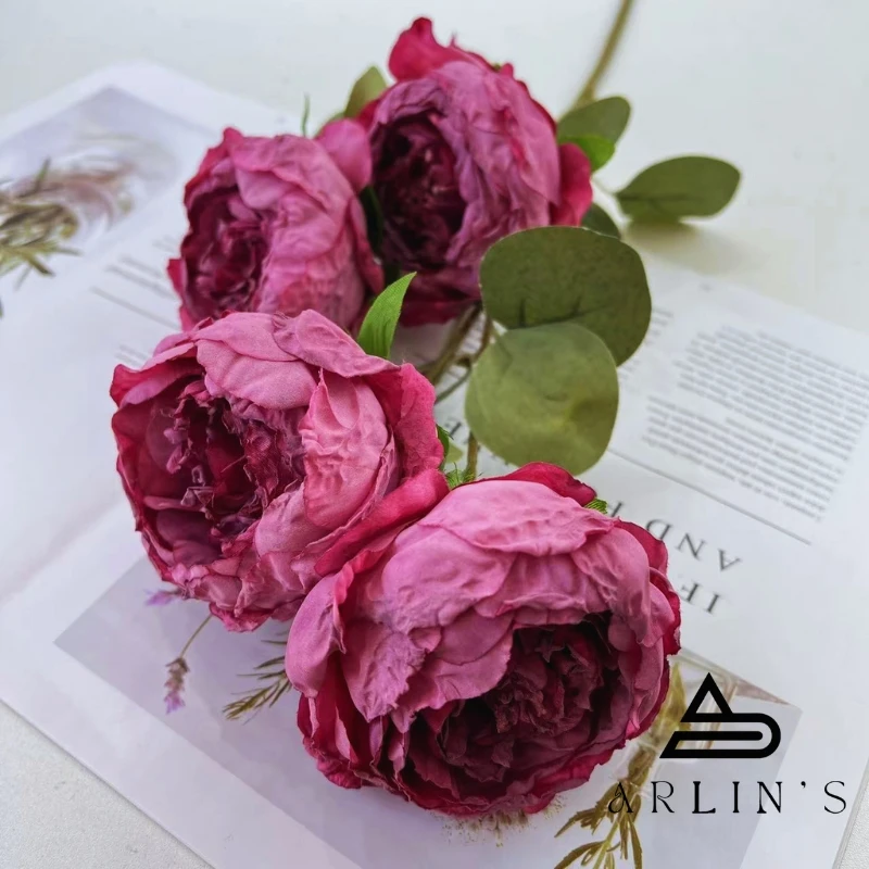 Artificial Roasted Edge Peony  Feel Moisturizing Flower - Image 3