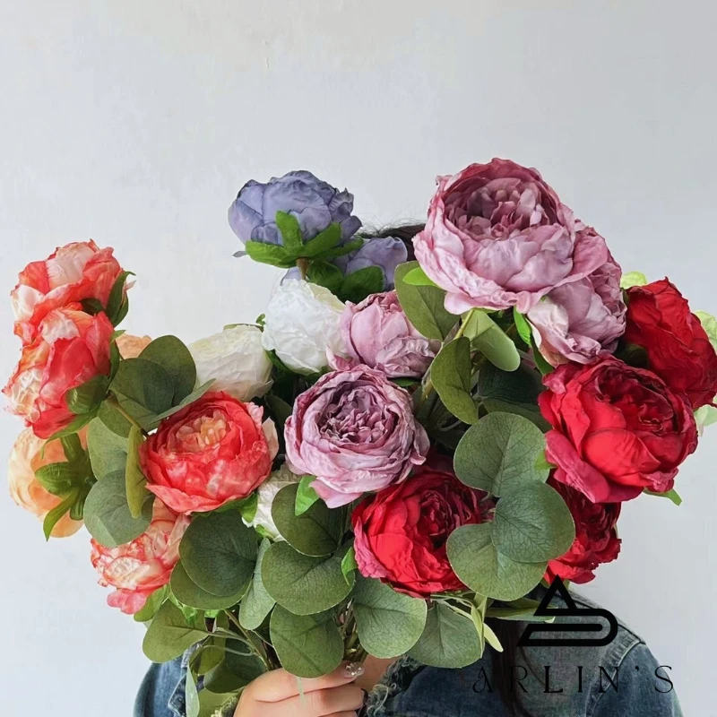 Artificial Roasted Edge Peony  Feel Moisturizing Flower