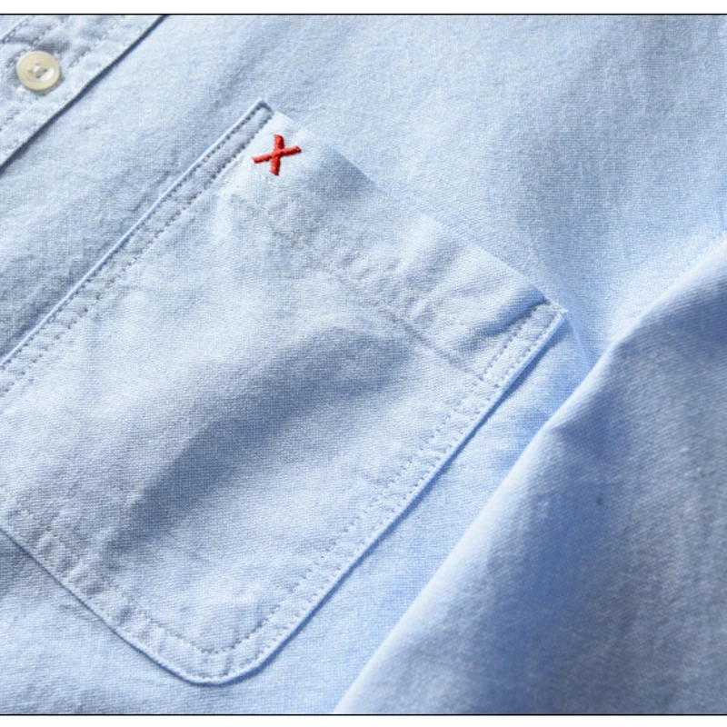 Sky blue color Oxford cotton full sleeve shirt ART-182 - Image 4