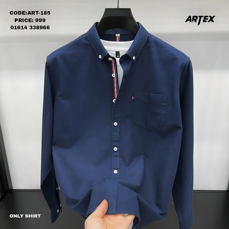 Navy Blue color shirt premium shirt for men's ART-185 - Image 3