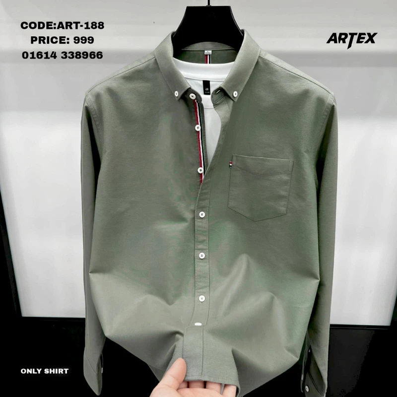 Light Olive Green premium quality shirt for men's ART-188 - Image 3