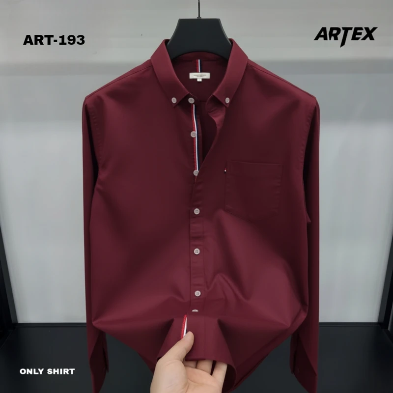 Maroon Color Premium Full Sleeve Shirt For Men's ART-193