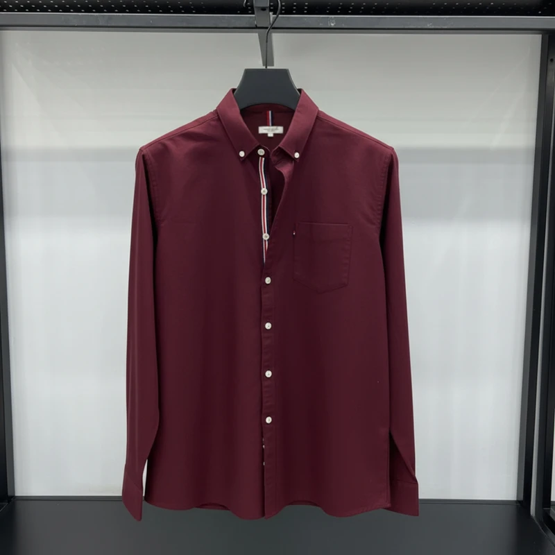 Maroon Color Premium Full Sleeve Shirt For Men's ART-193 - Image 3
