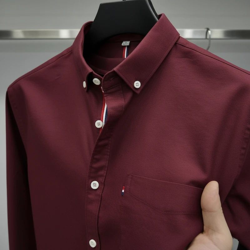 Maroon Color Premium Full Sleeve Shirt For Men's ART-193 - Image 4