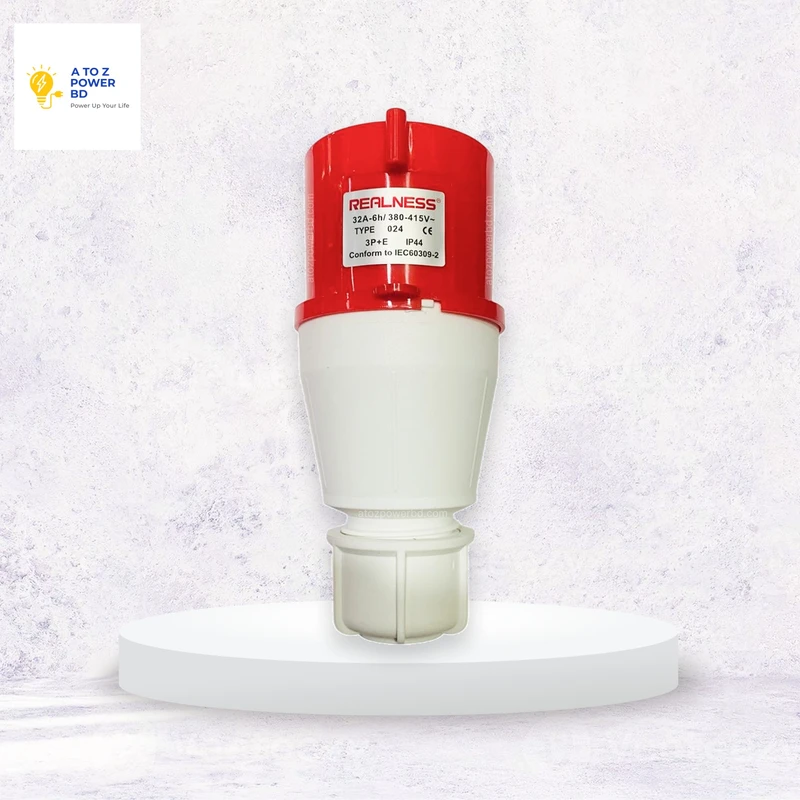 4 pin Male-Female Wall Type Socket (Red)