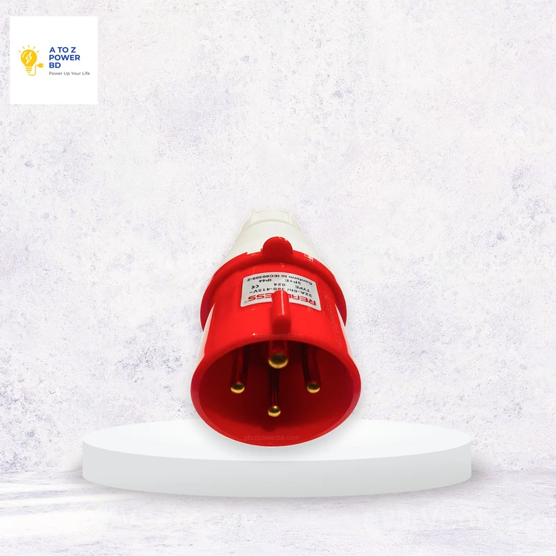 4 pin Male-Female Wall Type Socket (Red)