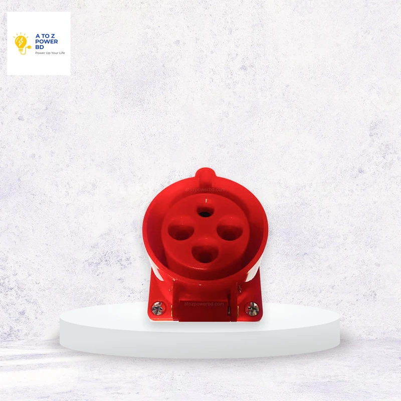 4 pin Male-Female Wall Type Socket (Red) - Thumbnail 3