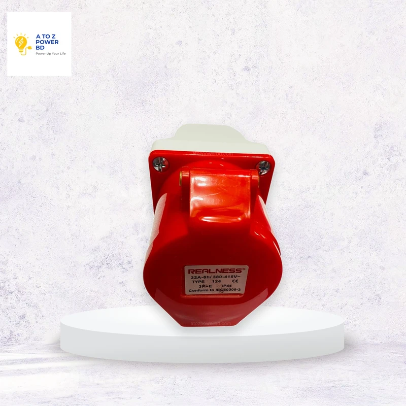 4 pin Male-Female Wall Type Socket (Red) - Thumbnail 5