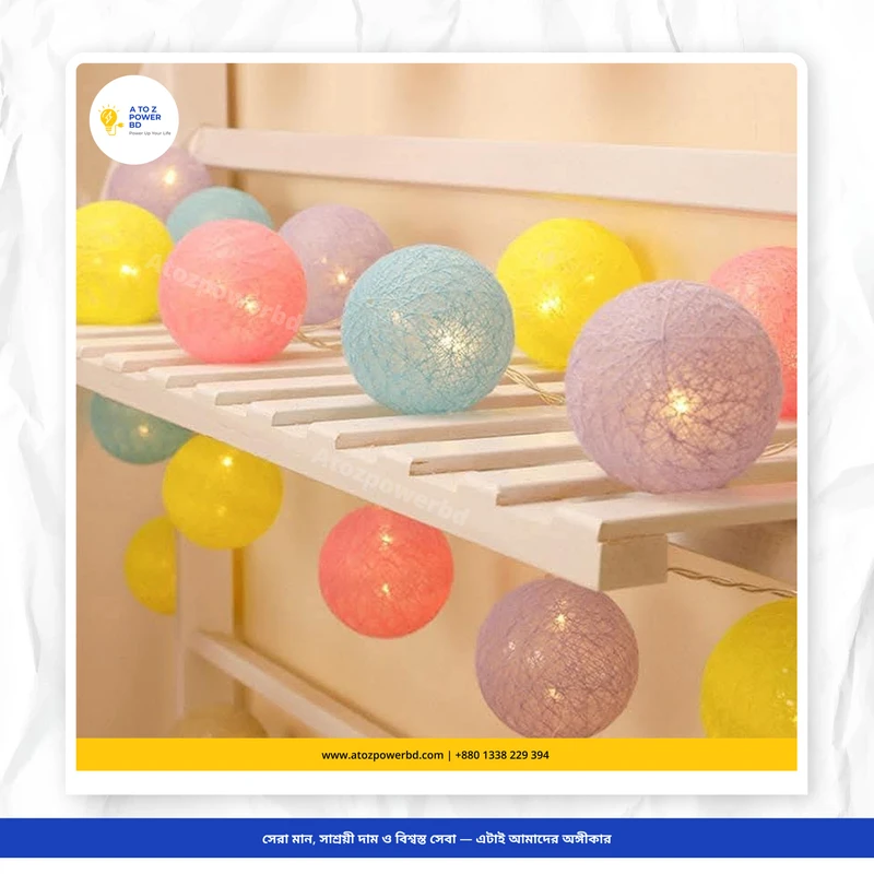 Cotton Ball Fairy Light – ২০ পিস