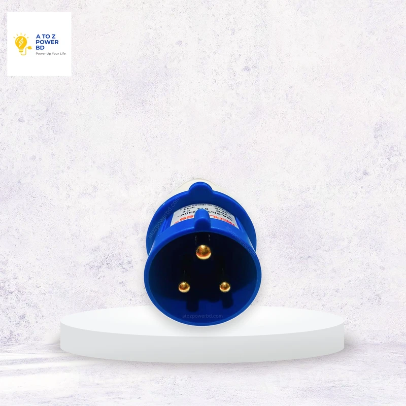 3 pin Male-Female Wall Type Socket (Blue)