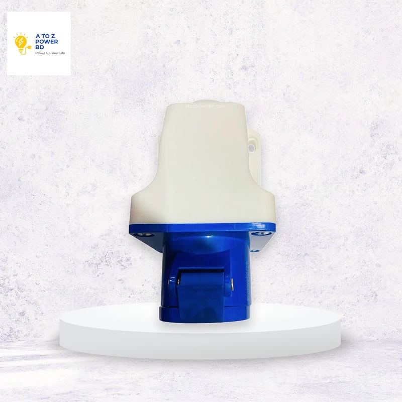 3 pin Male-Female Wall Type Socket (Blue) - Thumbnail 4