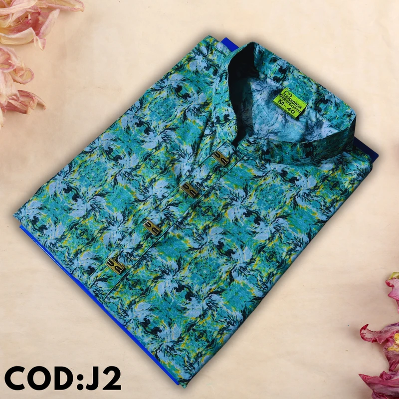 Sky Fitted Jacquard Cotton Panjabi