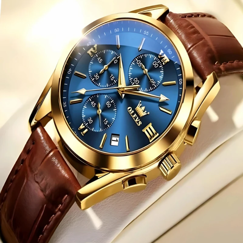 Olevs 2872 Quartz Wrist watch (Blue Dial)