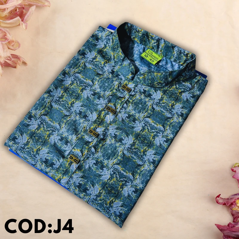 Ash Fitted Jacquard Cotton Panjabi