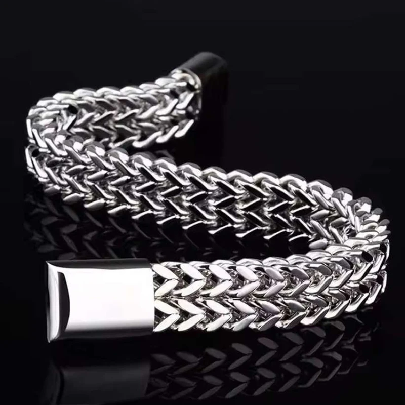 Pristine Artistry Raven silver Thick Cuban Chain Bracelet