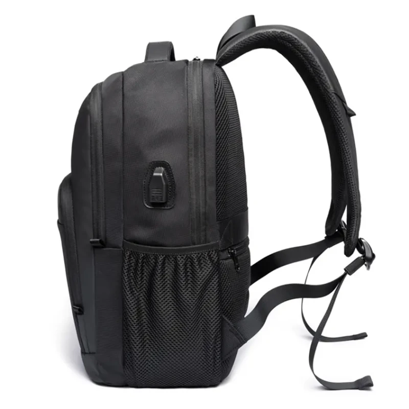 BANGE BG-1921 College Student Schoolbag Waterproof Business Computer Backpack with External USB Charging Port(Black)