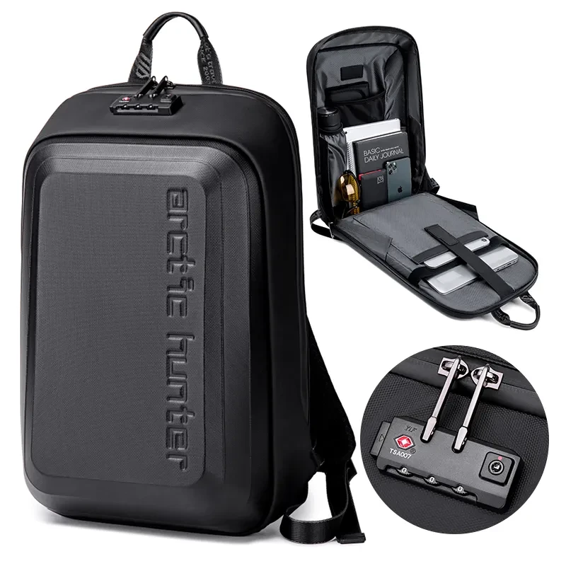 Arctic Hunter B00451 15.6-Inch Laptop Anti Theft Sport Waterproof Carbon Fiber Case USB Backpack Bag - Image 3