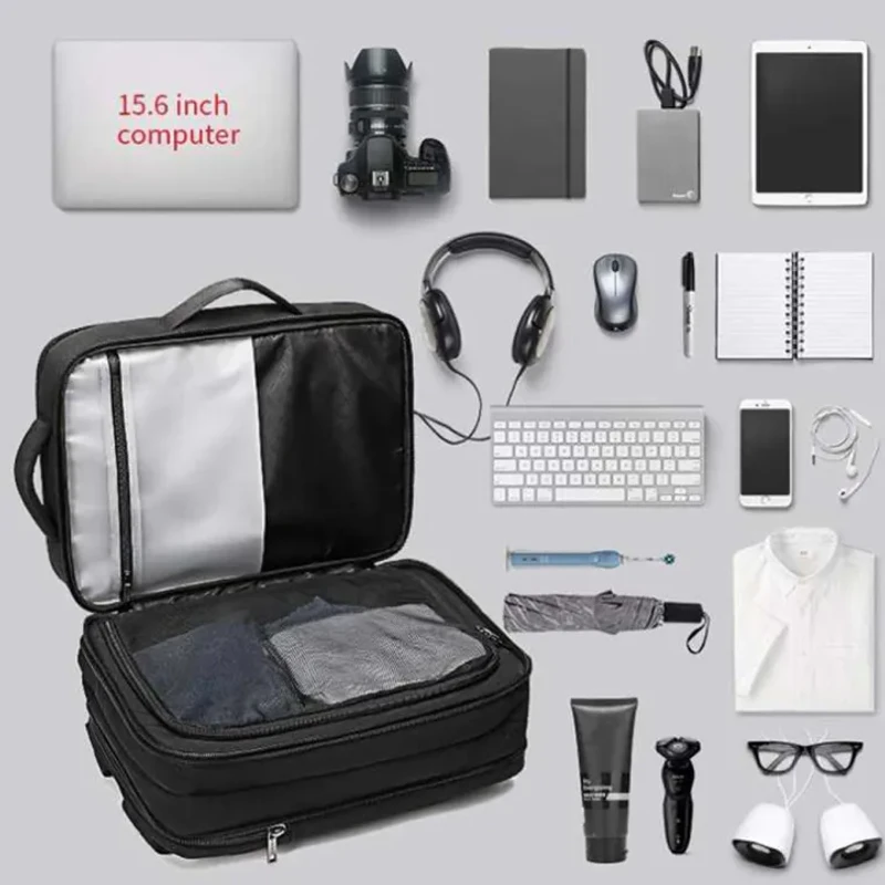 ARCTIC HUNTER Backpack Men Fit 15.6 inch Laptop USB Charging Multi-layer Men's Bag Large Capacity Backpacks, Expandable Backpacks - Image 3