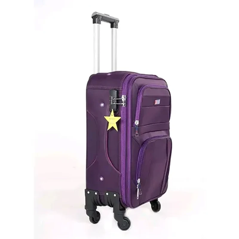 Dell Exclusive Nylon Fabric & Zipper Waterproof and Washable Trolley Luggage-003 (Black)