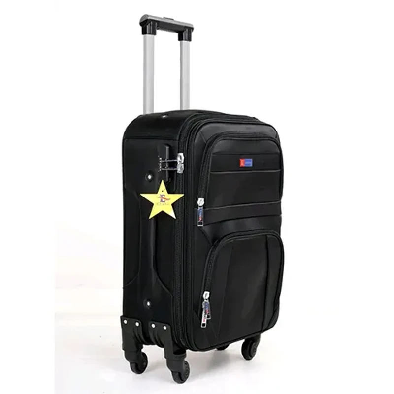 Dell Exclusive Nylon Fabric & Zipper Waterproof and Washable Trolley Luggage-003 (Black) - Image 4