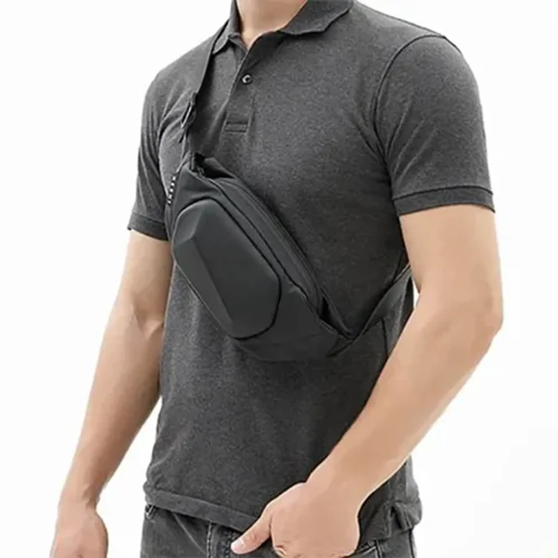 Ty-01 3D Hard Shell Crossbody Waist Bag By Heshi (Black)
