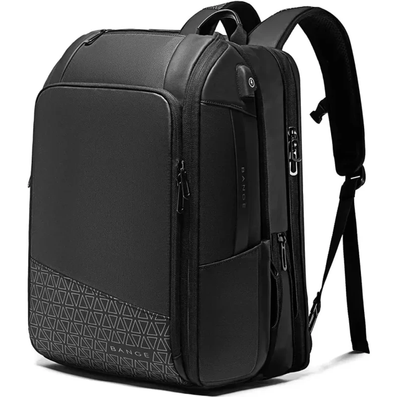 BANGE BG-22005 Expandable Weekender Carry On Backpack Waterproof Men's Business Laptop for 15.6inch(Black)