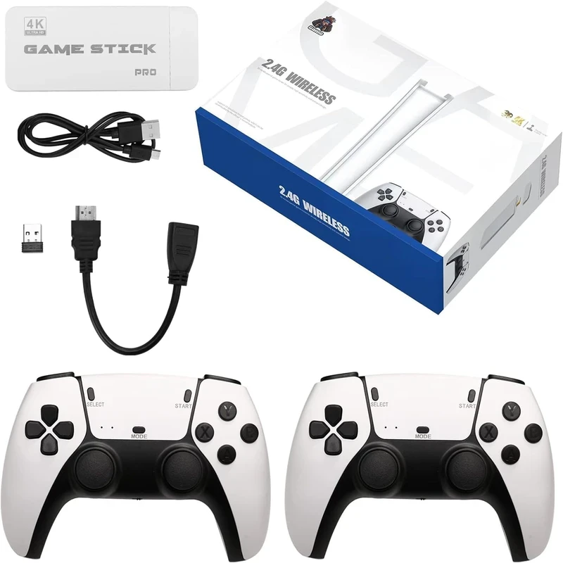 M15 4K Pro Game Stick 64G 30000 Video Game Console 2.4G Double Wireless Controller 4K Retro Game TV Stick Retro Classic Games