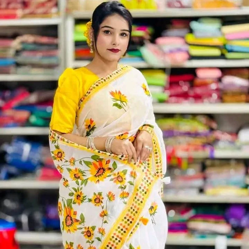 সিল্ক প্রিন্টেড শাড়ি