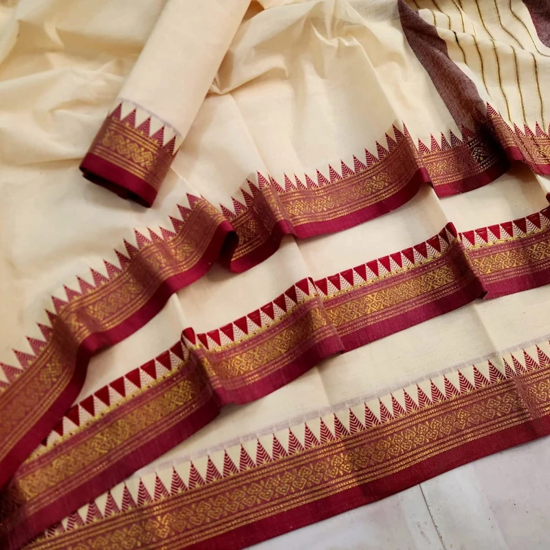 আড়ং কটন নকশী পাইর শাড়ি(ব্লাউজসহ) - Thumbnail 5