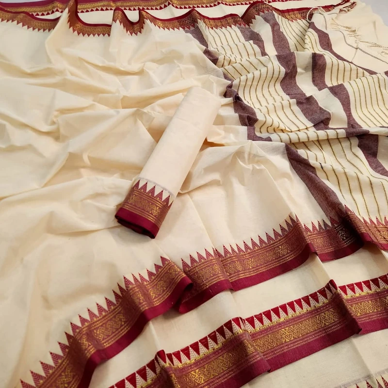 আড়ং কটন নকশী পাইর শাড়ি(ব্লাউজসহ) - Thumbnail 6