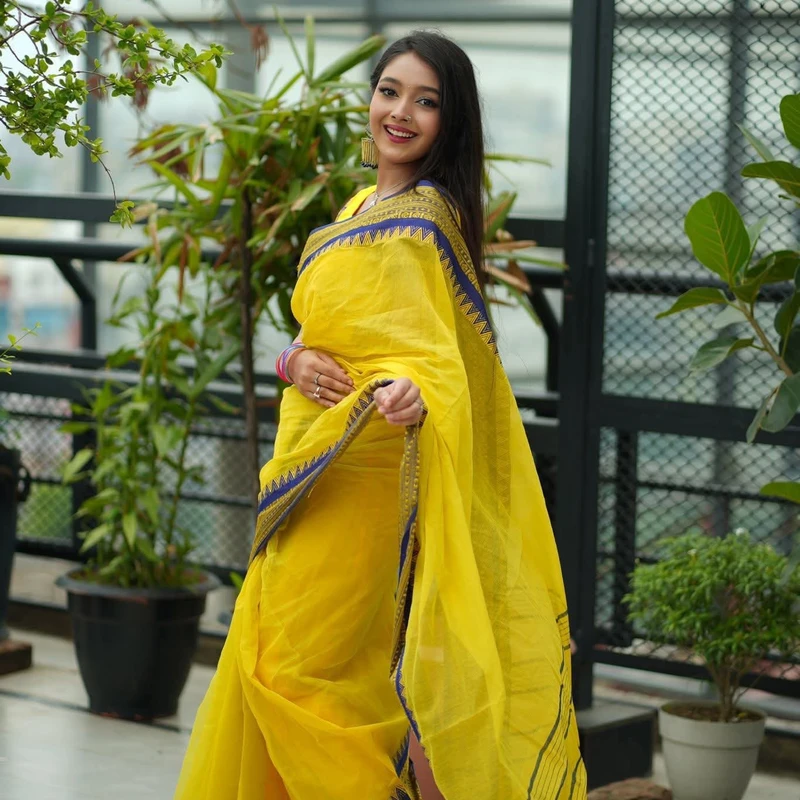 আড়ং কটন নকশী পাইর শাড়ি(ব্লাউজসহ)