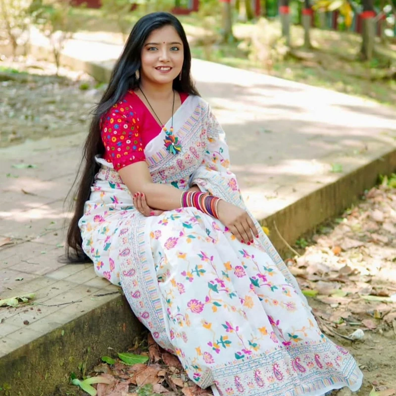 আফসান ভাইরাল প্রিন্ট শাড়ি - Thumbnail 9