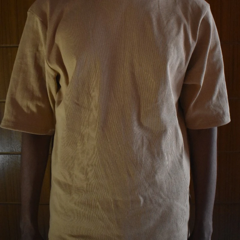 Men's Oversized Drop Shoulder T-Shirt in Biscuit