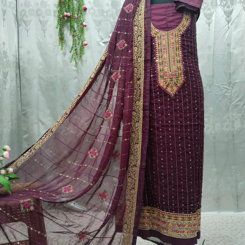 জর্জেট কাজ করা ০৩৪