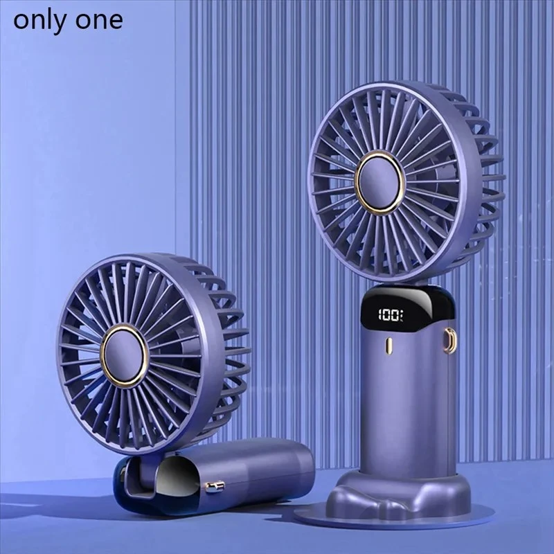 Portable Fan Personal Fan 5000mAh Rechargeable, 5 Speeds with LED Display, 90° Adjustable Multicolour