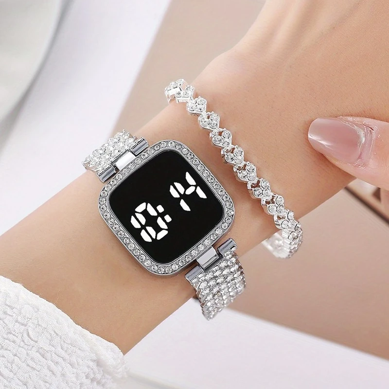 White stone touch screen ladies watch - Image 3