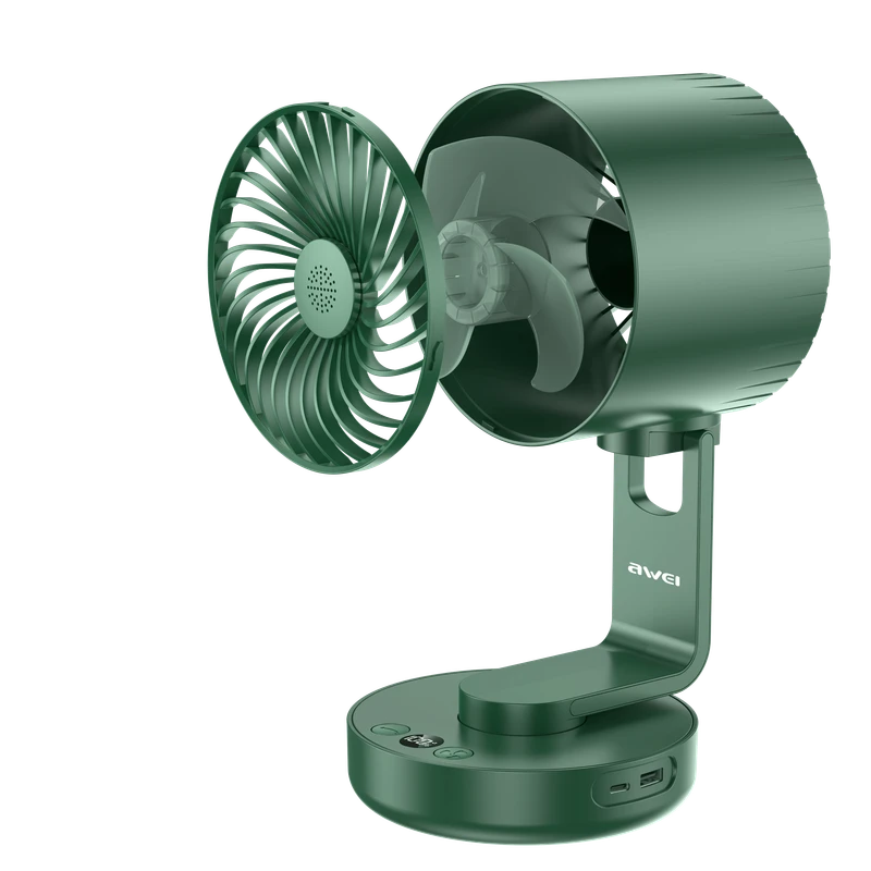Awei F34 Strong Wind Air Circulation Wide Angle Night Lamp Fan 4000mAh