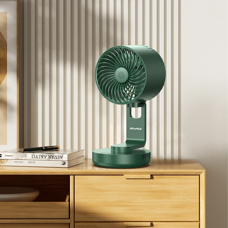 Awei F34 Strong Wind Air Circulation Wide Angle Night Lamp Fan 4000mAh