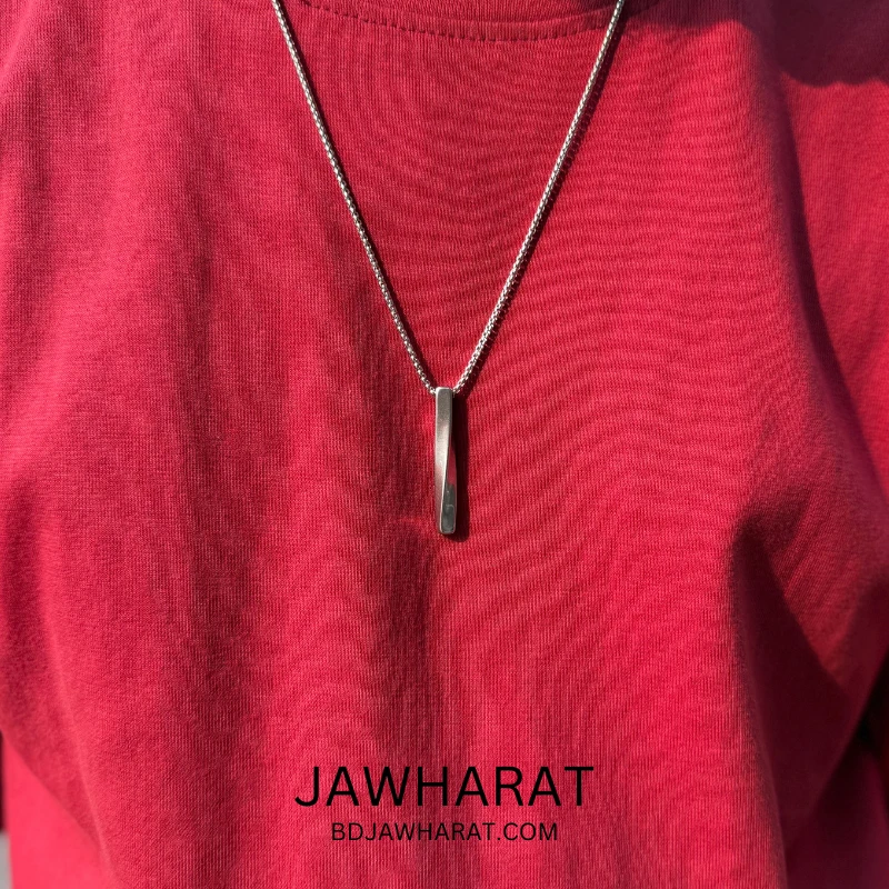 Twisted Bar Pendant Chain (Silver)