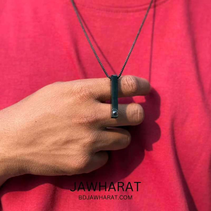 Ayatul Kursi Projection Bar Pendant Chain (Black) - Image 3