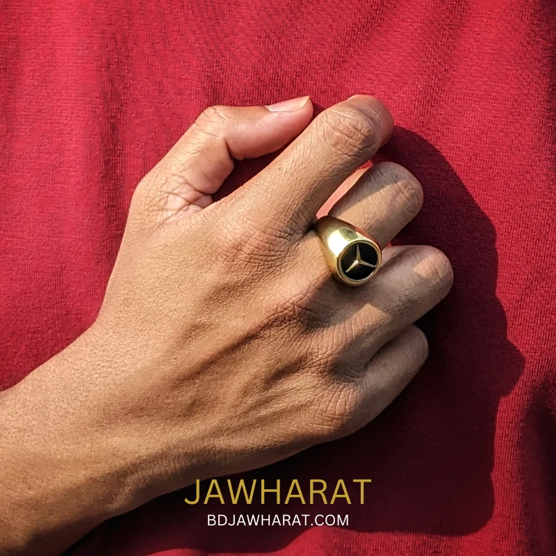 Premium Mercedes S.steel Ring (Golden)