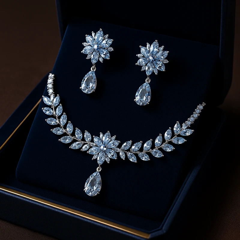 Zircon Luxury Necklace+Earrings